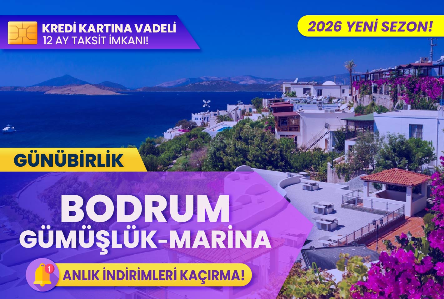 Bodrum - Gümüşlük -Gümbet -  Yel Değirmenleri - Marina Turu (Günübirlik)